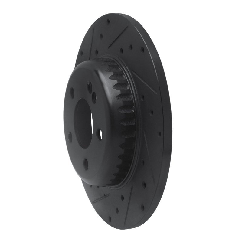 Mercedes-Benz C300 Brake Rotor (1) - Rear Left - R1 Concepts - Drilled & Slotted - Black - `15-`21